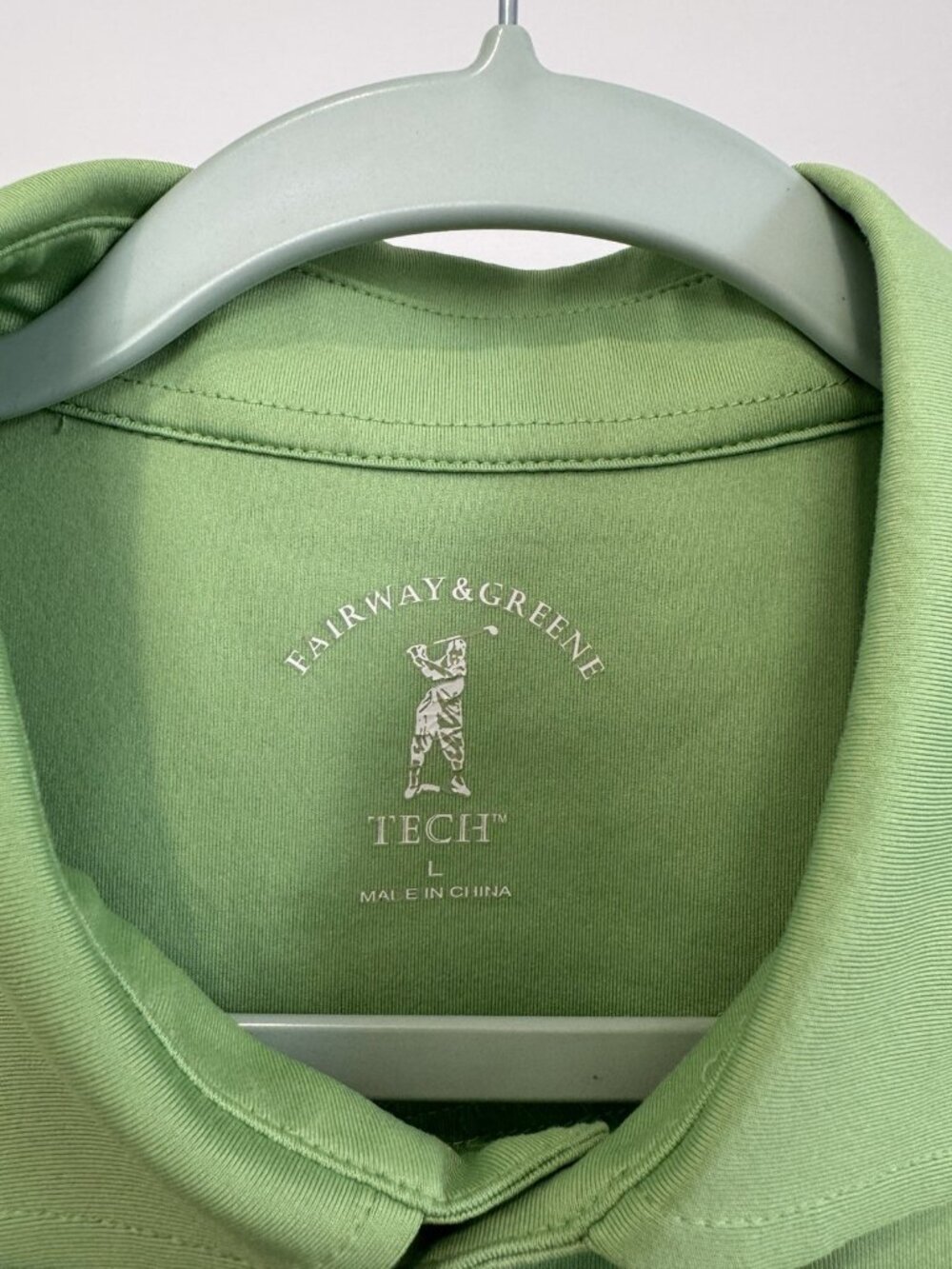 Fairway & Greene Golf Polo Men's Large Green Blue Hill CC Solid - Picture 6 of 11